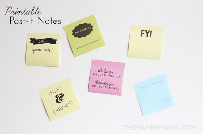 Printable Post-it Notes: Free layout to print and make your own!